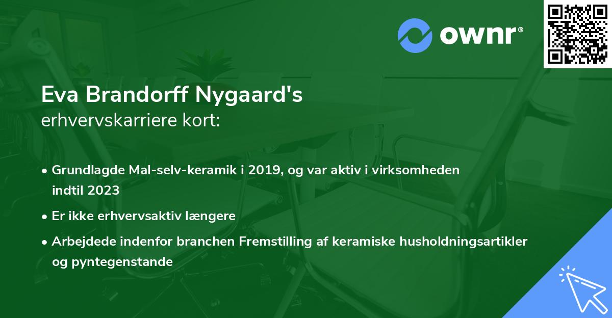 Eva Brandorff Nygaard's erhvervskarriere kort