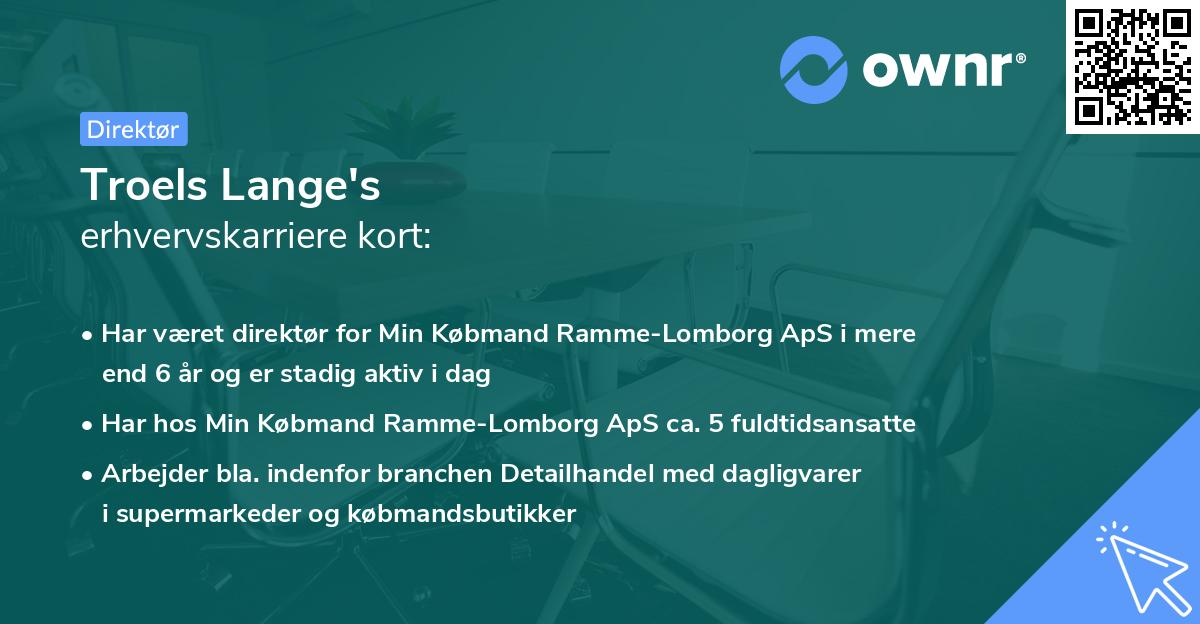 Troels Lange's erhvervskarriere kort