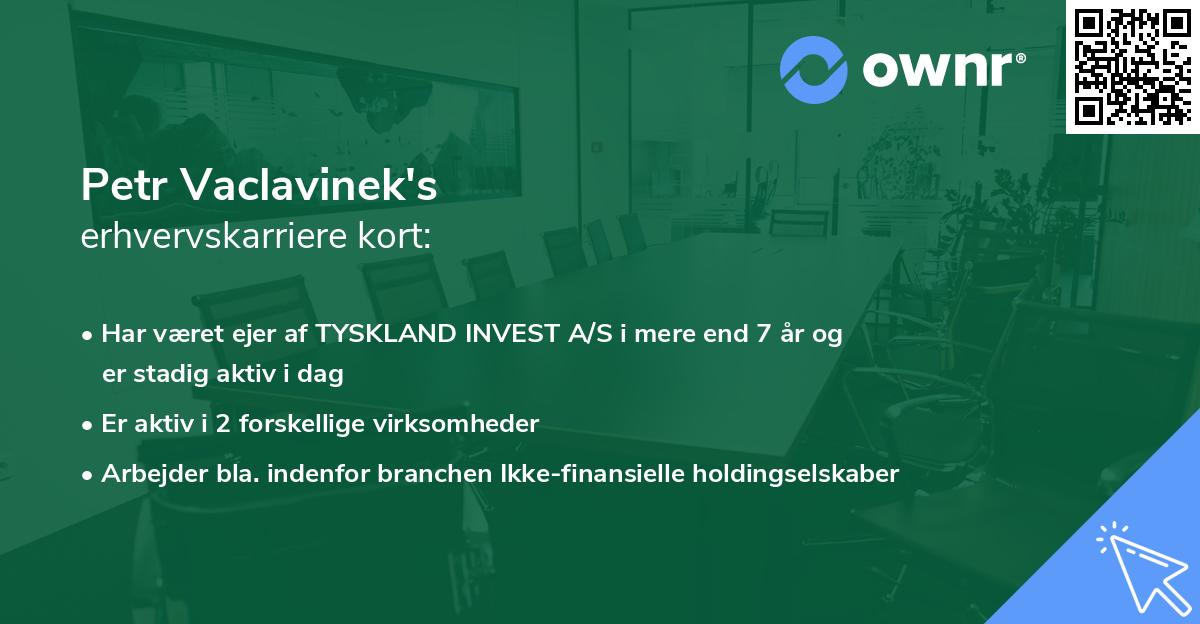 Petr Vaclavinek's erhvervskarriere kort