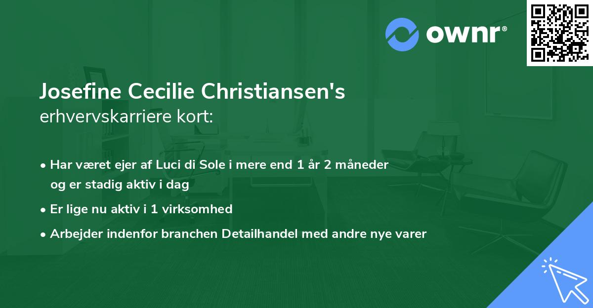 Josefine Cecilie Christiansen's erhvervskarriere kort