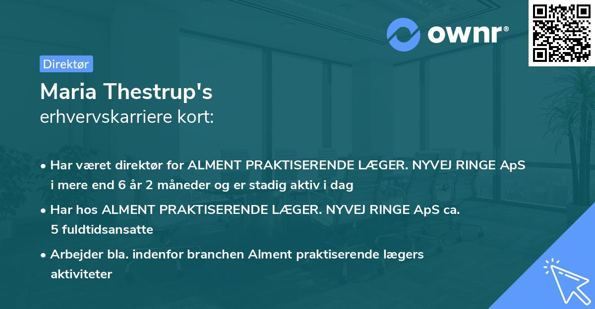 Maria Thestrup's erhvervskarriere kort