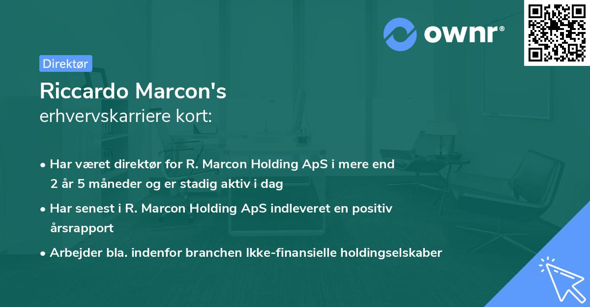Riccardo Marcon's erhvervskarriere kort