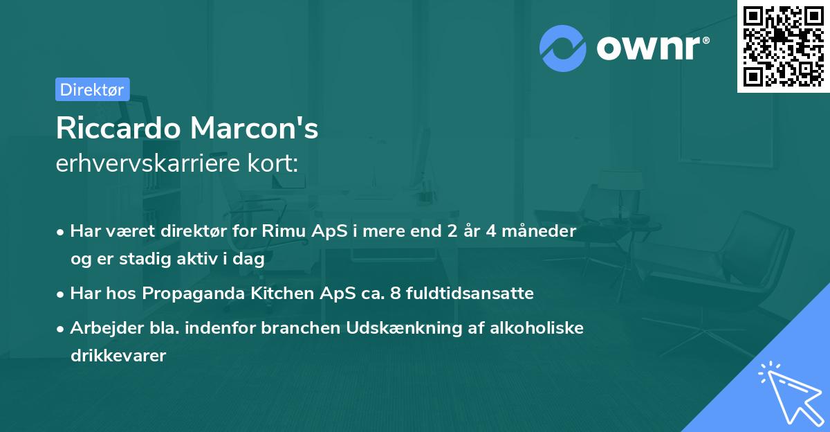 Riccardo Marcon's erhvervskarriere kort
