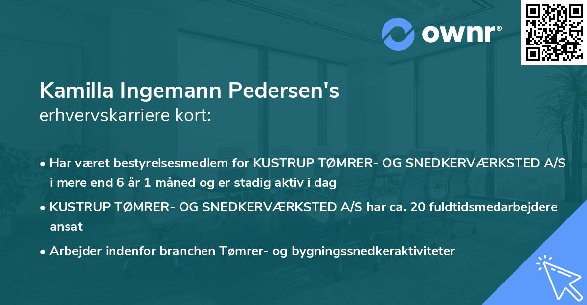 Kamilla Ingemann Pedersen's erhvervskarriere kort