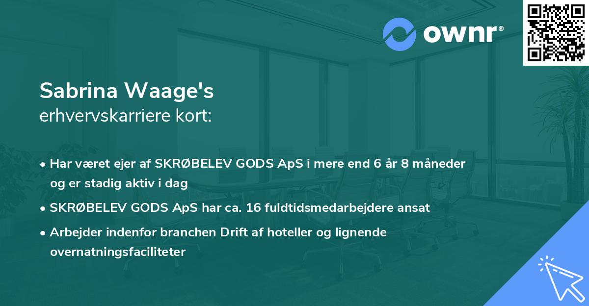 Sabrina Waage's erhvervskarriere kort