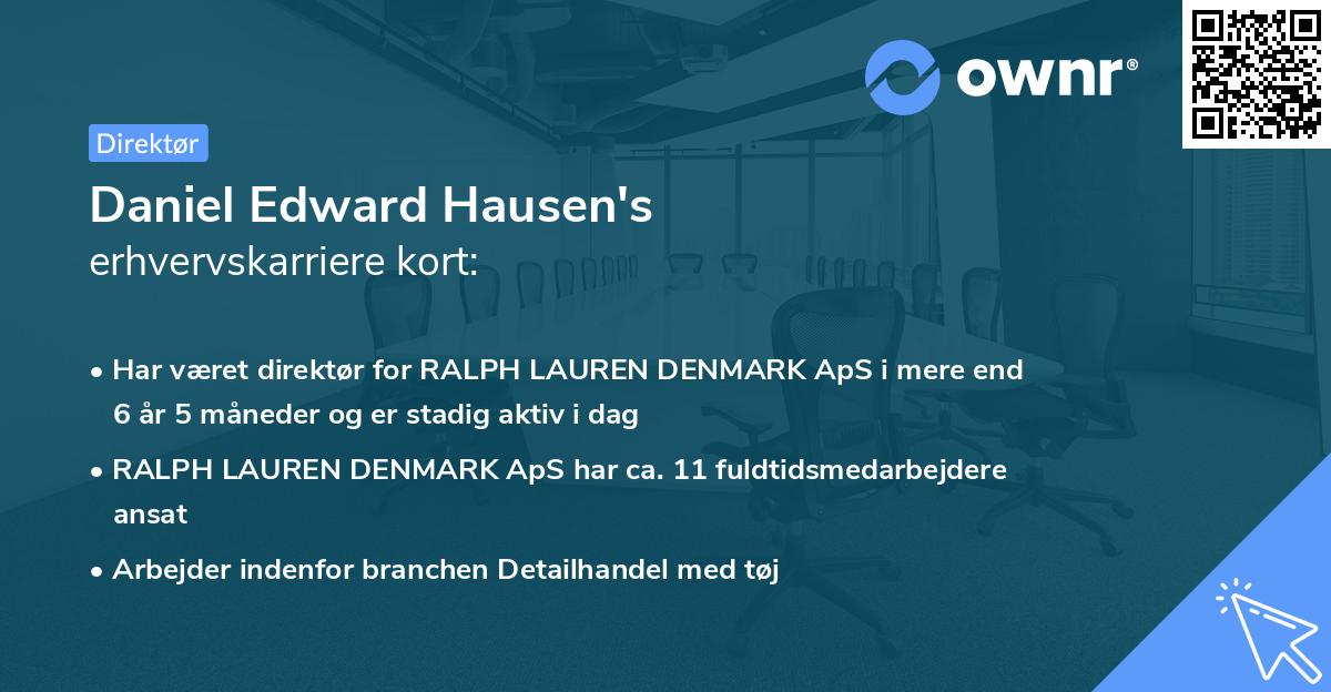 Daniel Edward Hausen's erhvervskarriere kort