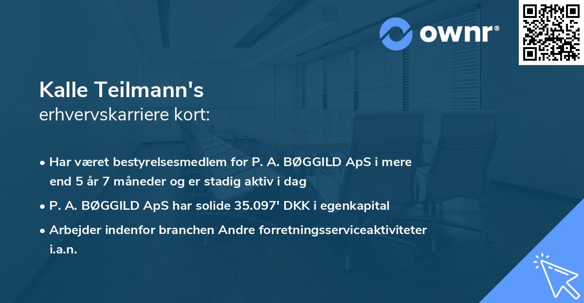 Kalle Teilmann's erhvervskarriere kort