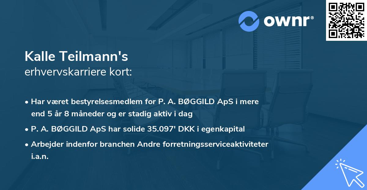 Kalle Teilmann's erhvervskarriere kort