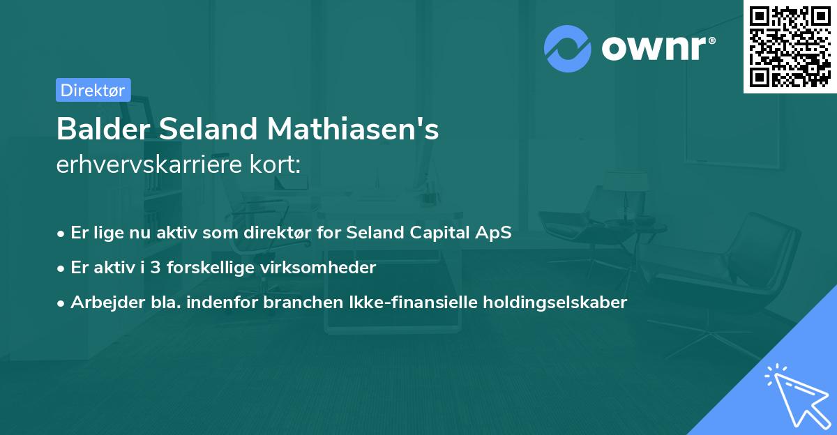 Balder Seland Mathiasen's erhvervskarriere kort