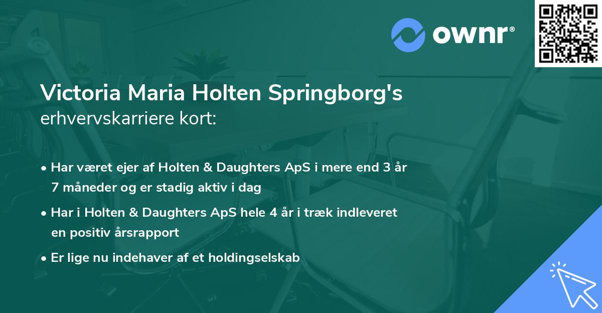 Victoria Maria Holten Springborg's erhvervskarriere kort