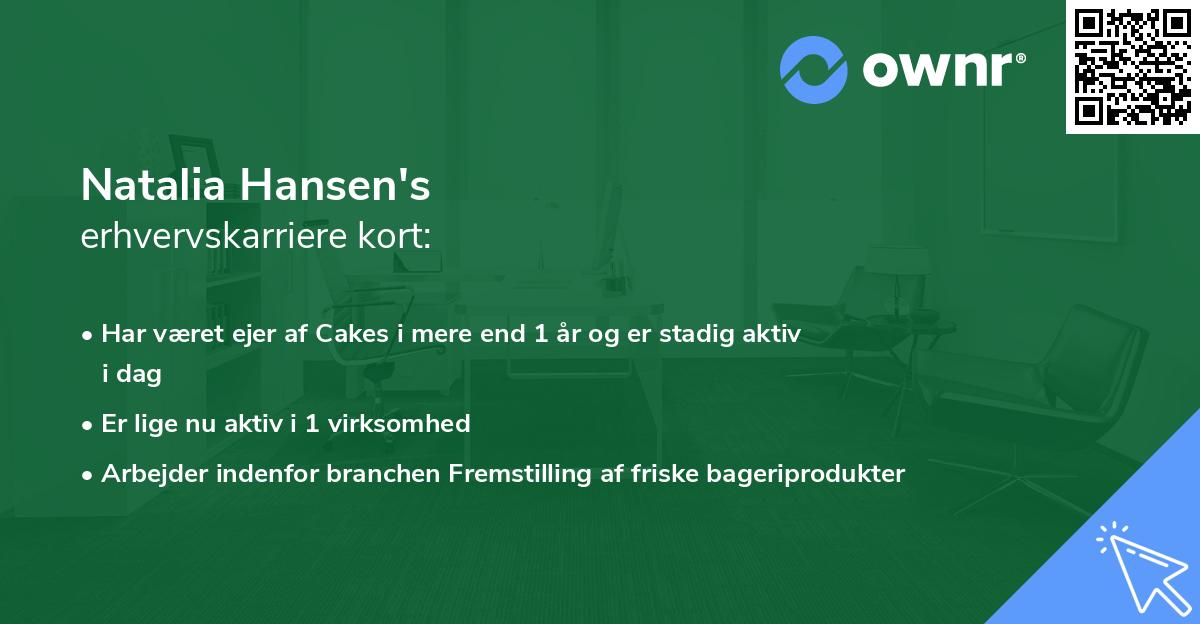 Natalia Hansen's erhvervskarriere kort