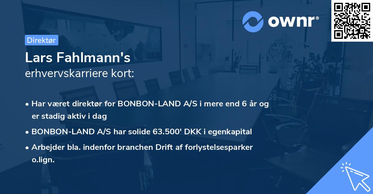 Lars Fahlmann's erhvervskarriere kort