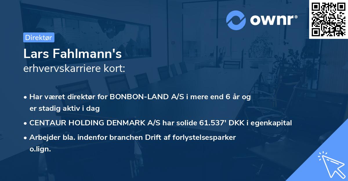Lars Fahlmann's erhvervskarriere kort