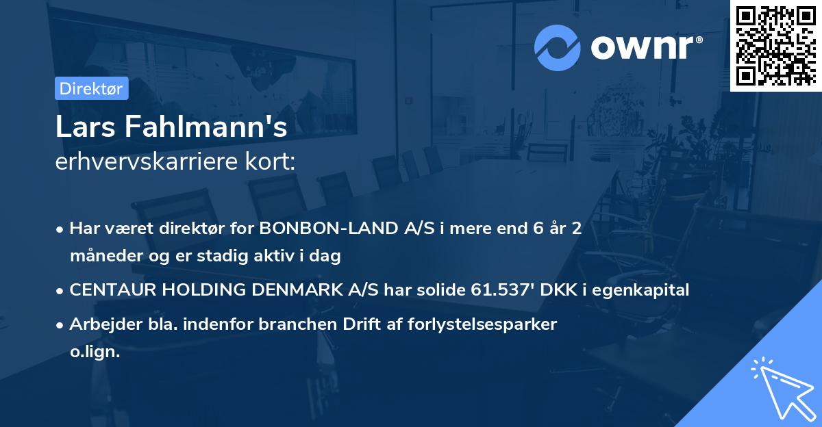 Lars Fahlmann's erhvervskarriere kort