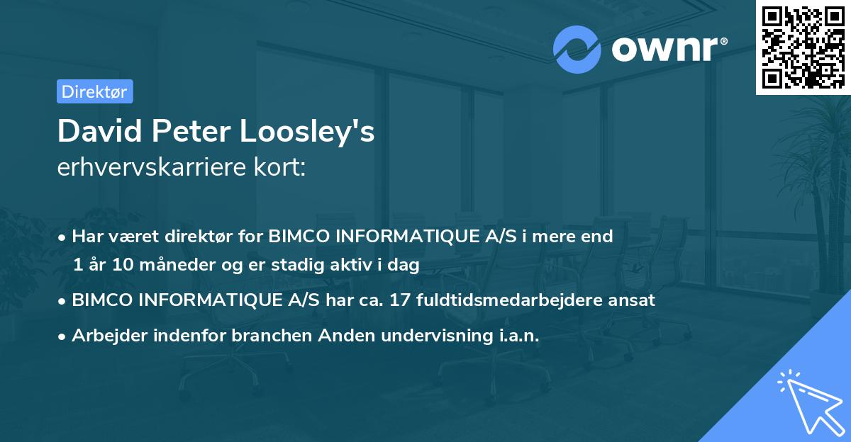 David Peter Loosley's erhvervskarriere kort