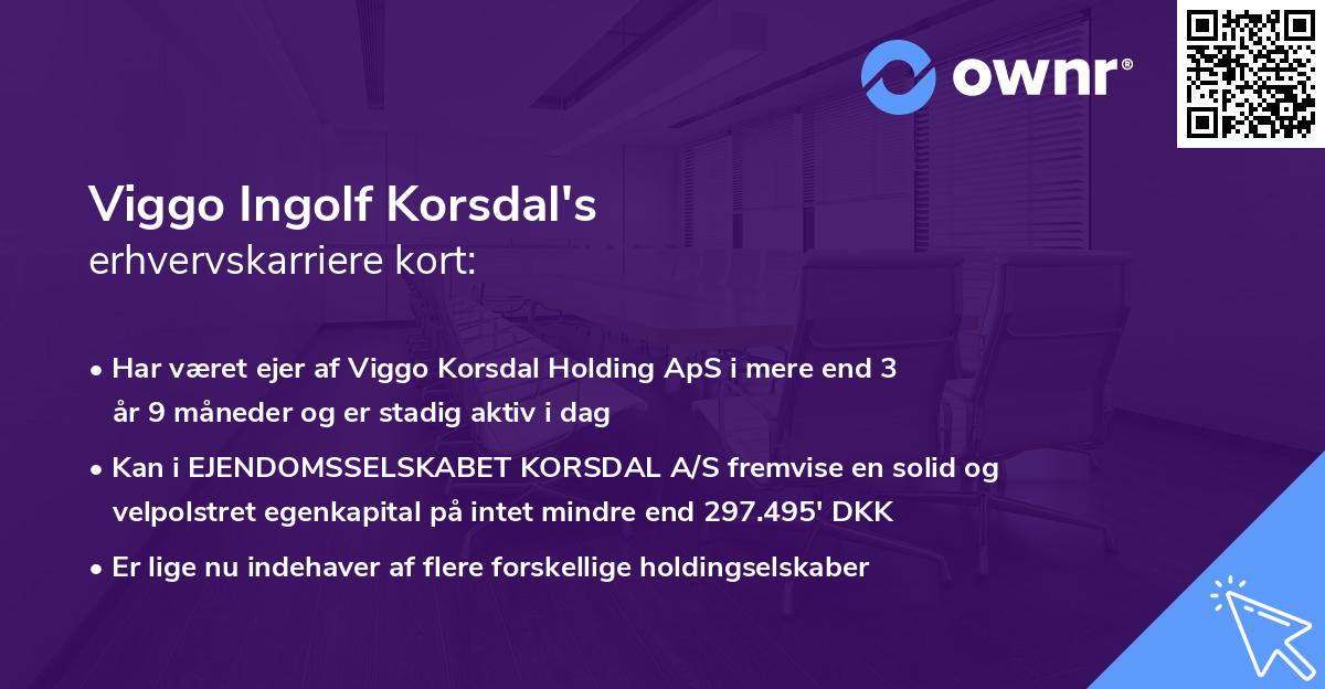 Viggo Ingolf Korsdal's erhvervskarriere kort