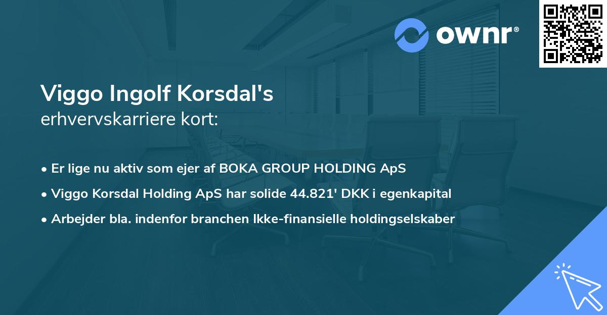 Viggo Ingolf Korsdal's erhvervskarriere kort