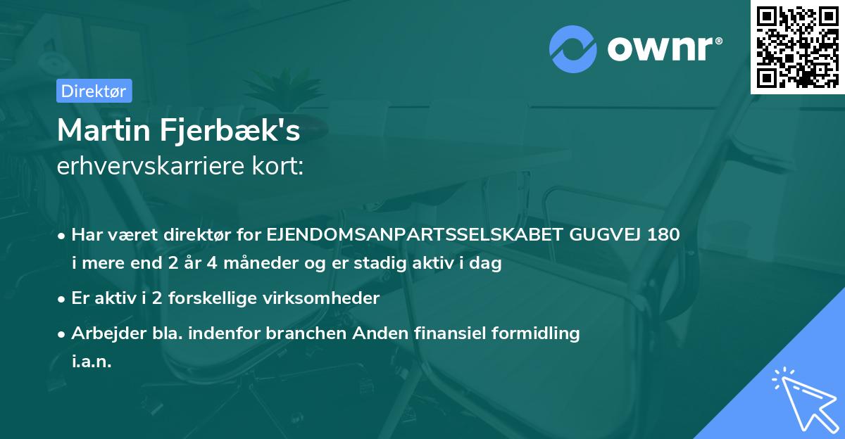 Martin Fjerbæk's erhvervskarriere kort