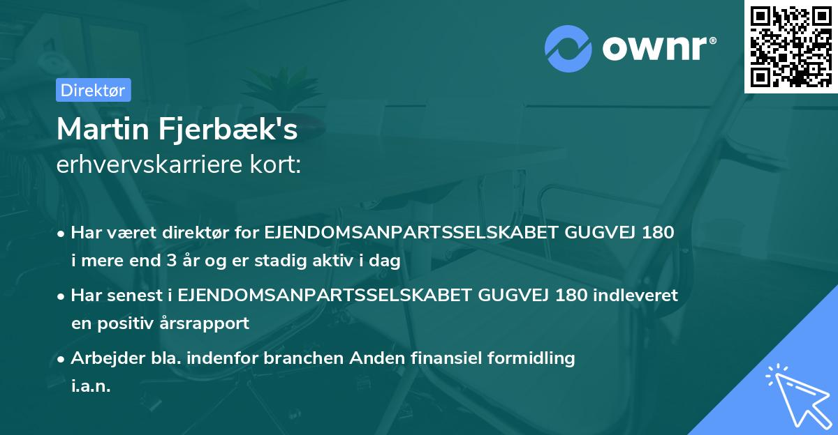 Martin Fjerbæk's erhvervskarriere kort