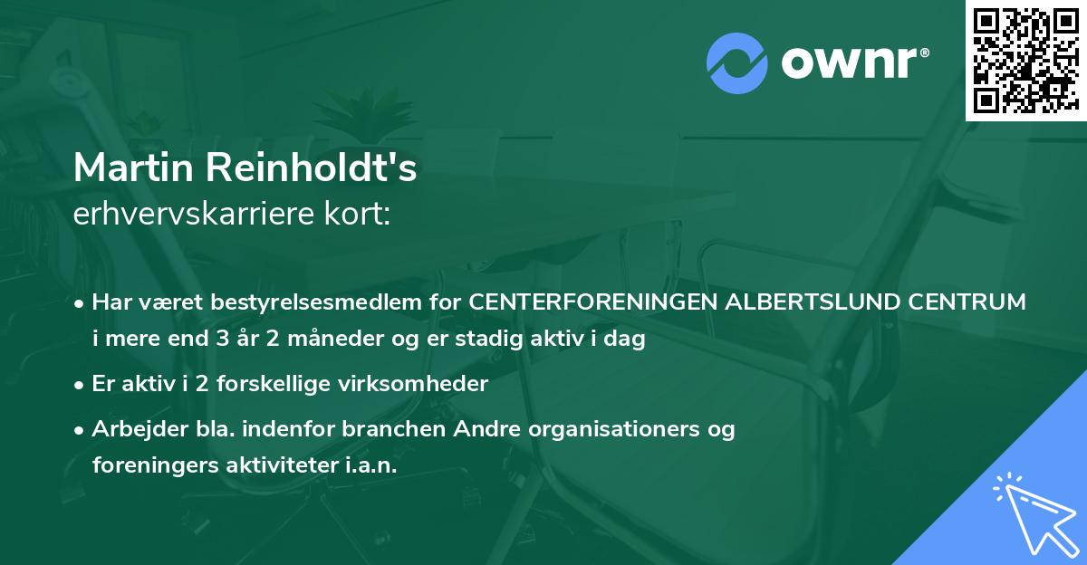 Martin Reinholdt's erhvervskarriere kort