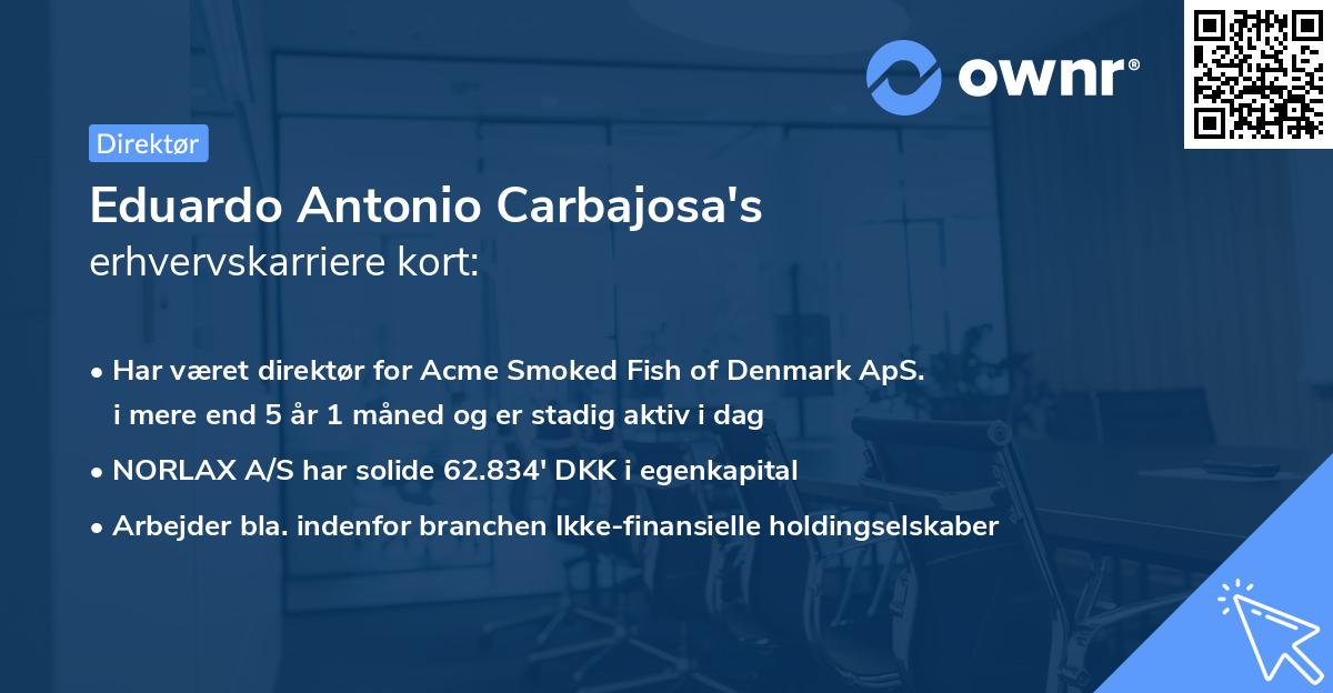 Eduardo Antonio Carbajosa's erhvervskarriere kort