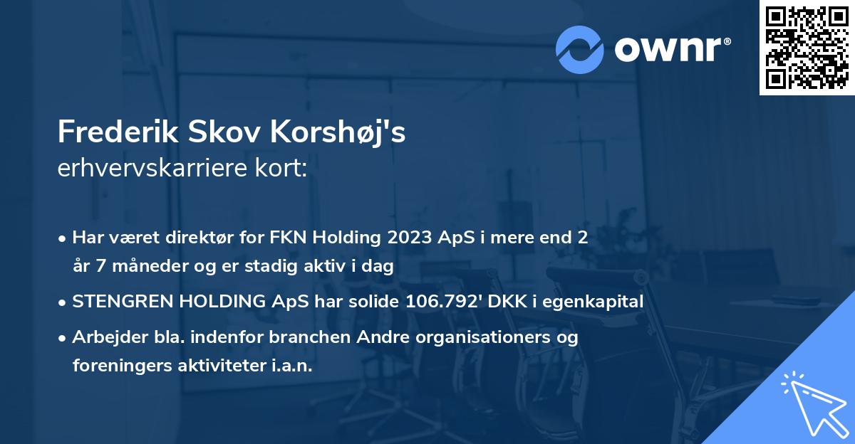Frederik Skov Korshøj's erhvervskarriere kort