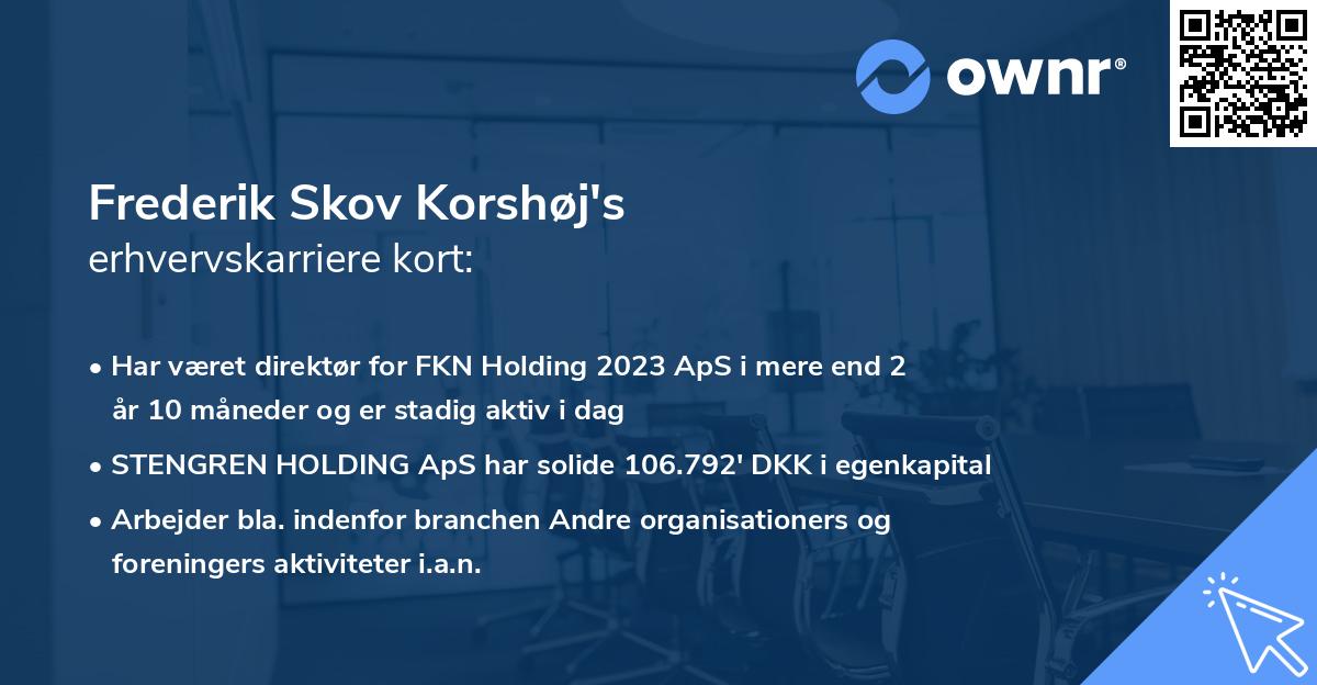 Frederik Skov Korshøj's erhvervskarriere kort