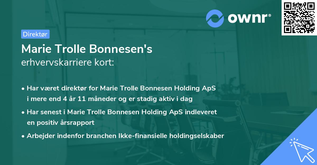 Marie Trolle Bonnesen's erhvervskarriere kort