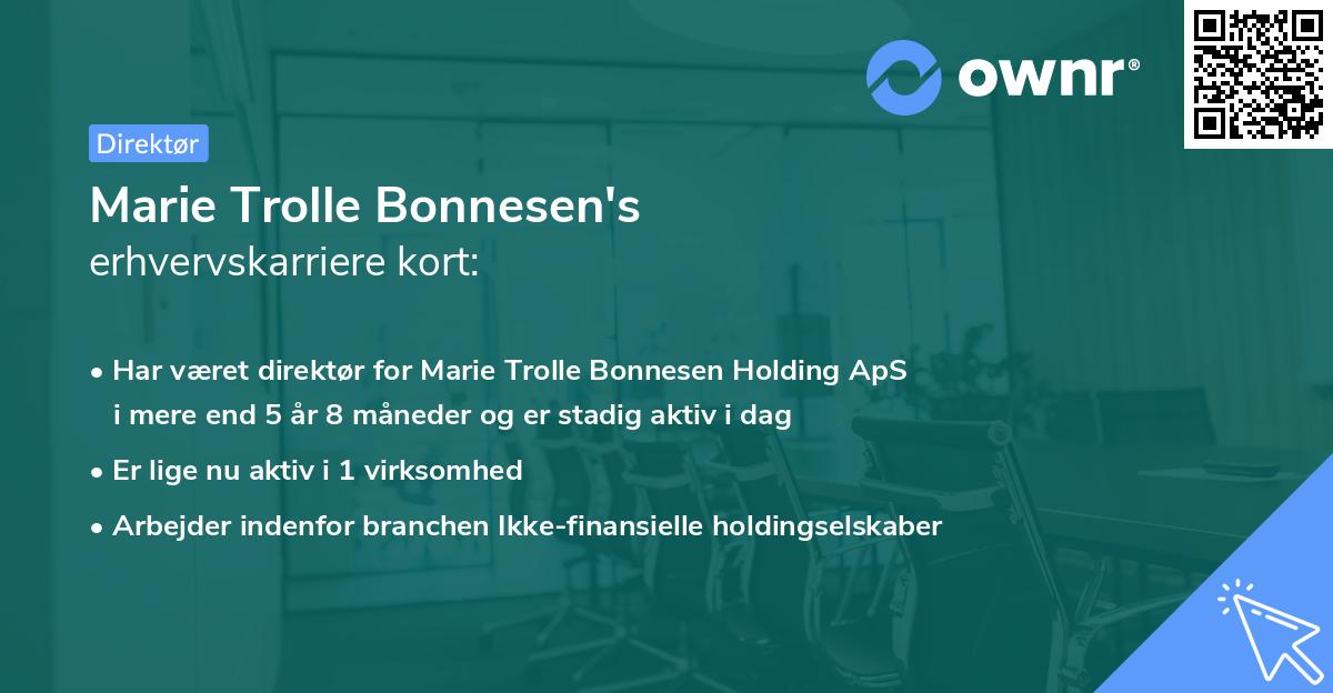Marie Trolle Bonnesen's erhvervskarriere kort