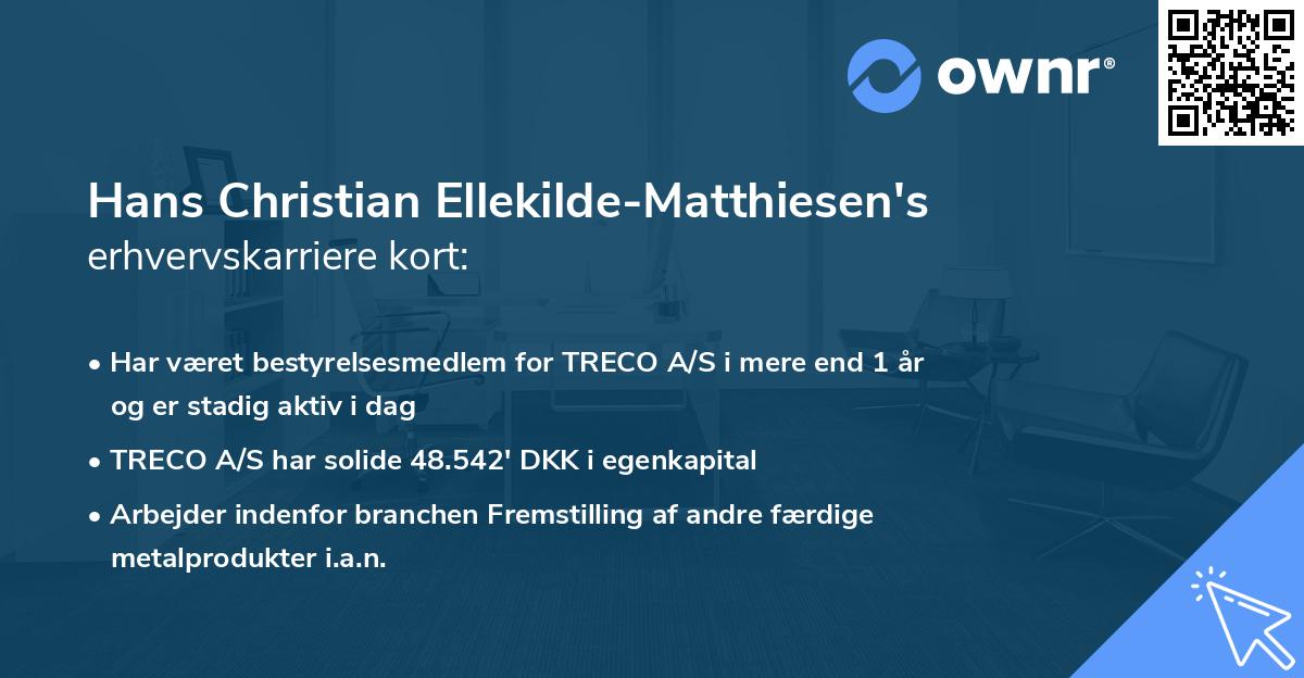 Hans Christian Ellekilde-Matthiesen's erhvervskarriere kort