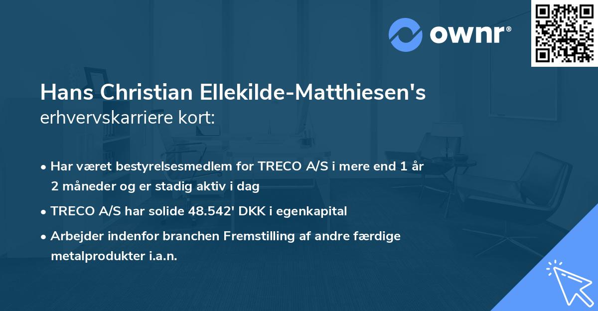 Hans Christian Ellekilde-Matthiesen's erhvervskarriere kort