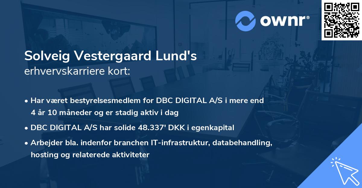 Solveig Vestergaard Lund's erhvervskarriere kort