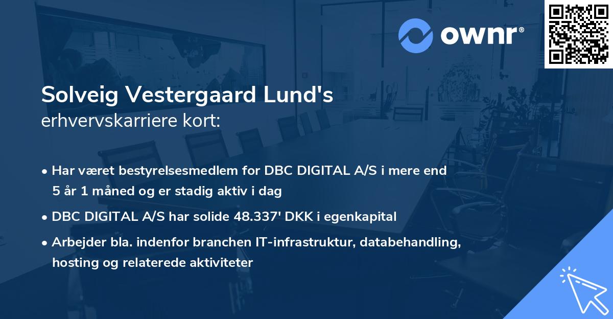Solveig Vestergaard Lund's erhvervskarriere kort