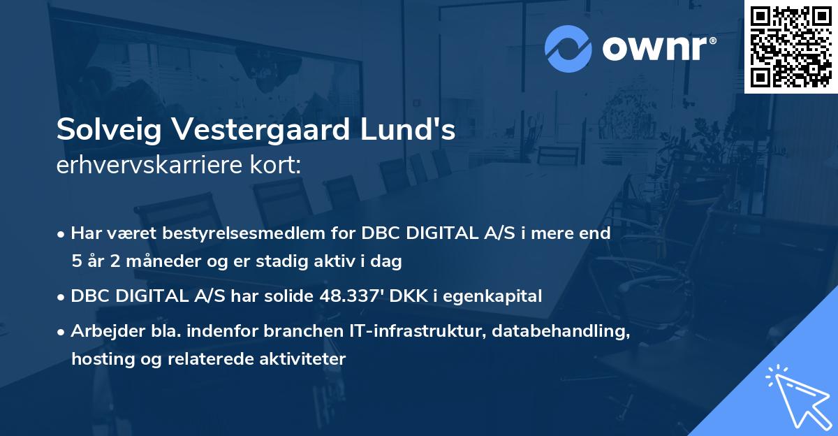 Solveig Vestergaard Lund's erhvervskarriere kort