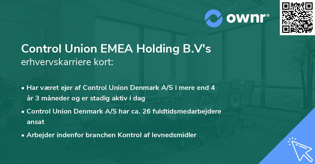 Control Union EMEA Holding B.V's erhvervskarriere kort
