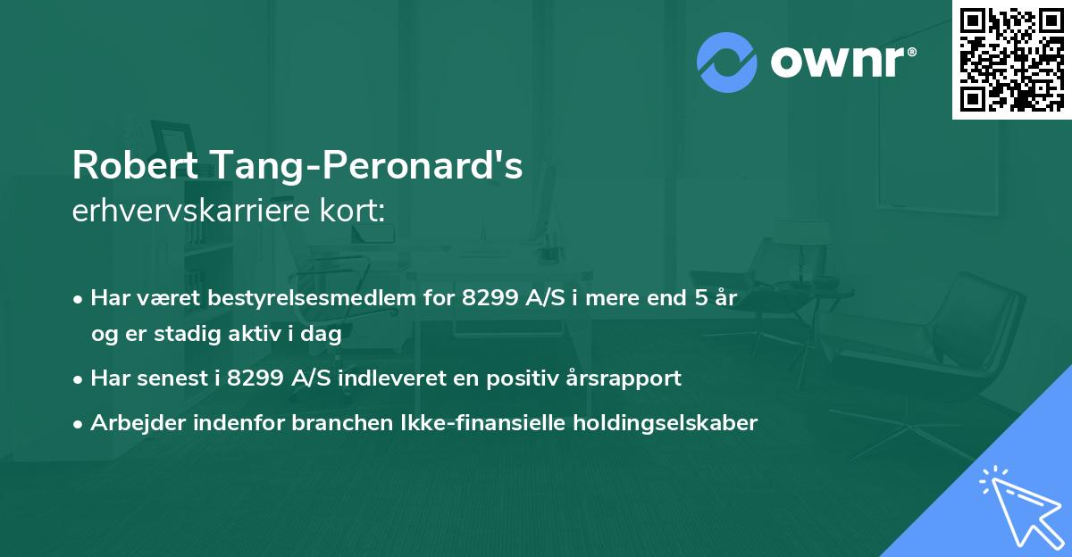 Robert Tang-Peronard's erhvervskarriere kort