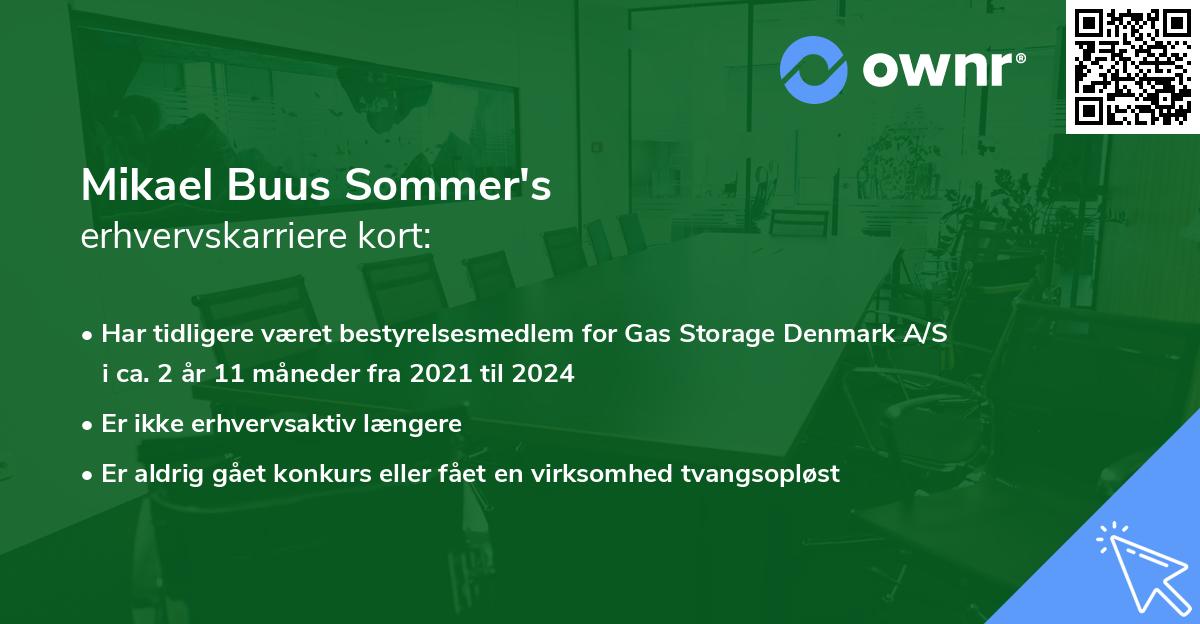 Mikael Buus Sommer's erhvervskarriere kort