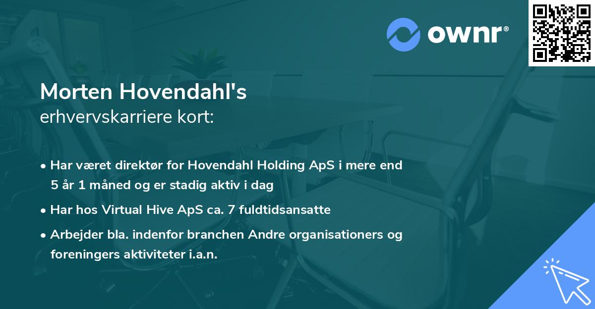 Morten Hovendahl's erhvervskarriere kort