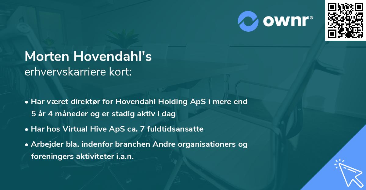 Morten Hovendahl's erhvervskarriere kort