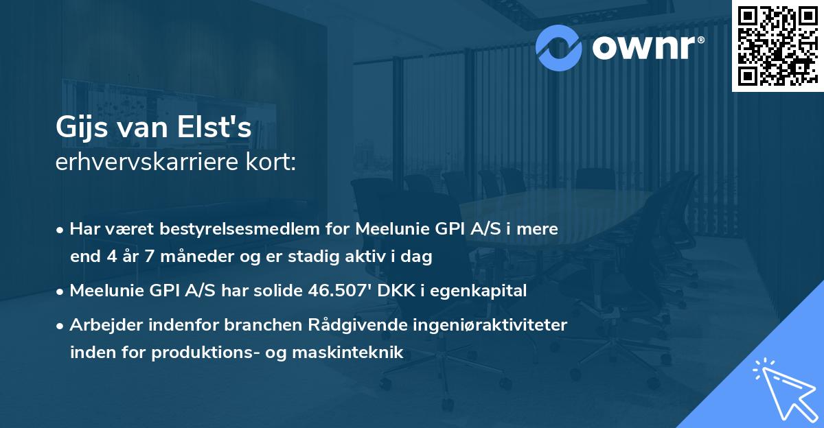 Gijs van Elst's erhvervskarriere kort