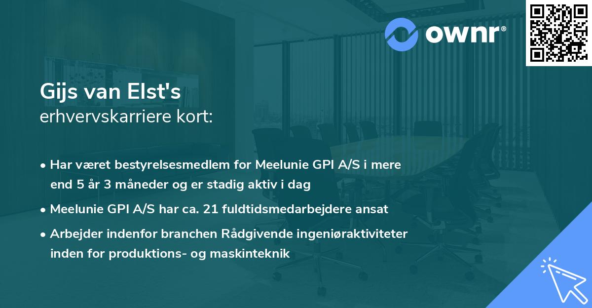 Gijs van Elst's erhvervskarriere kort