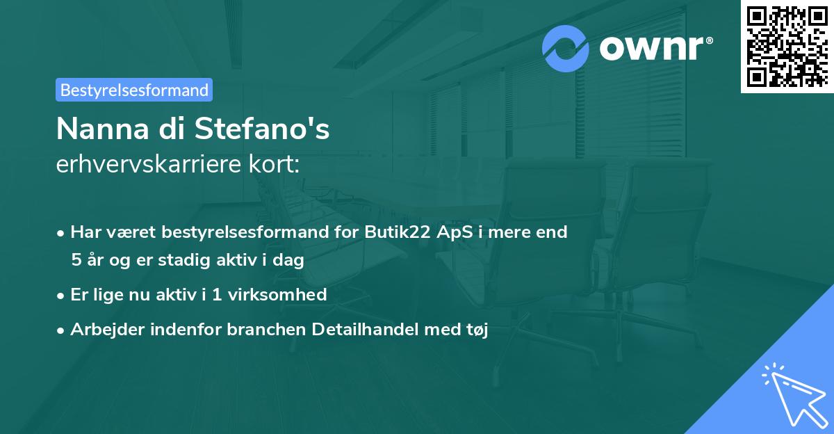 Nanna di Stefano's erhvervskarriere kort