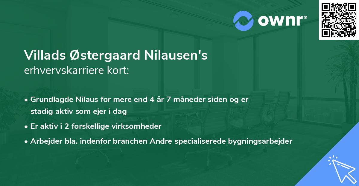 Villads Østergaard Nilausen's erhvervskarriere kort