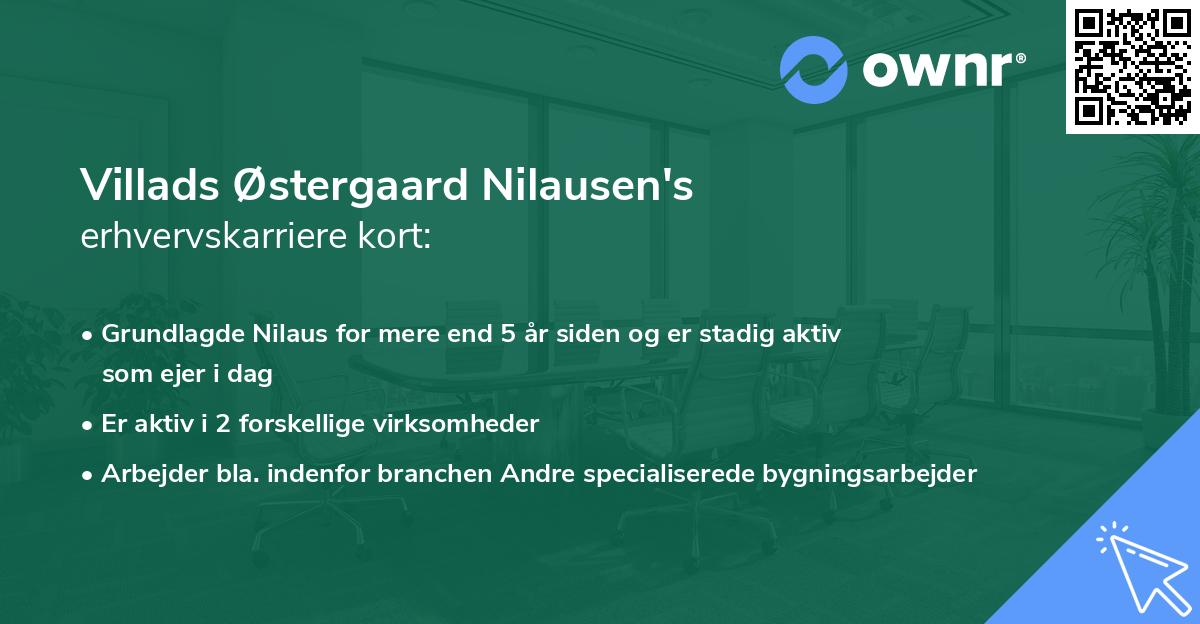 Villads Østergaard Nilausen's erhvervskarriere kort