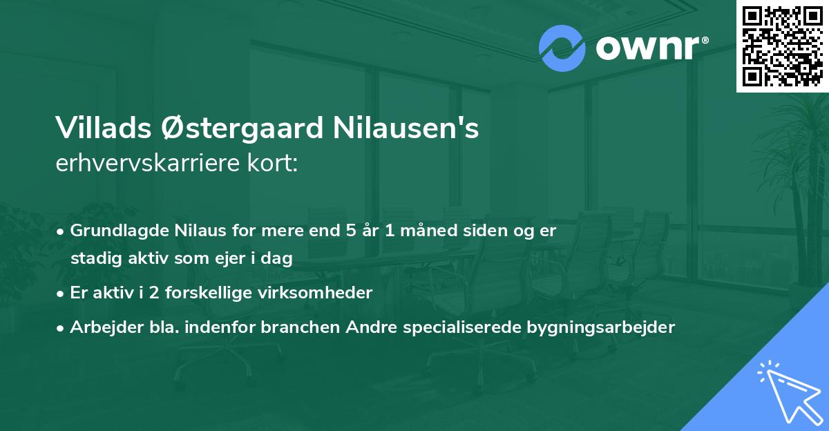 Villads Østergaard Nilausen's erhvervskarriere kort