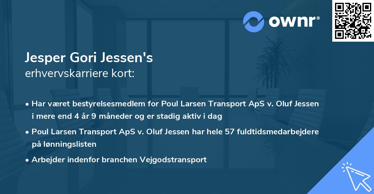 Jesper Gori Jessen's erhvervskarriere kort