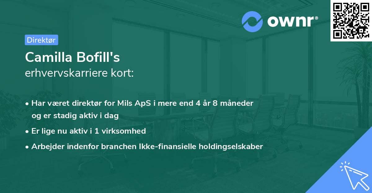 Camilla Bofill's erhvervskarriere kort