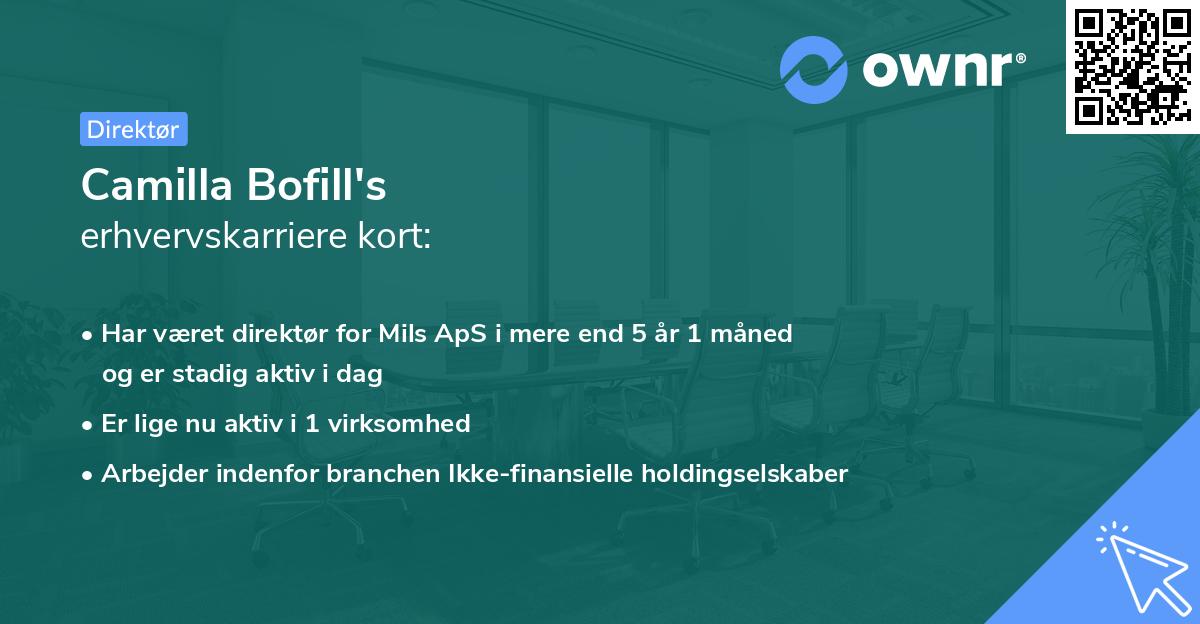 Camilla Bofill's erhvervskarriere kort