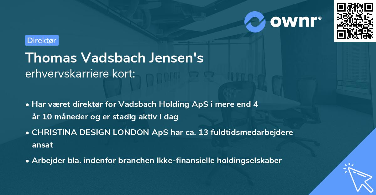 Thomas Vadsbach Jensen's erhvervskarriere kort