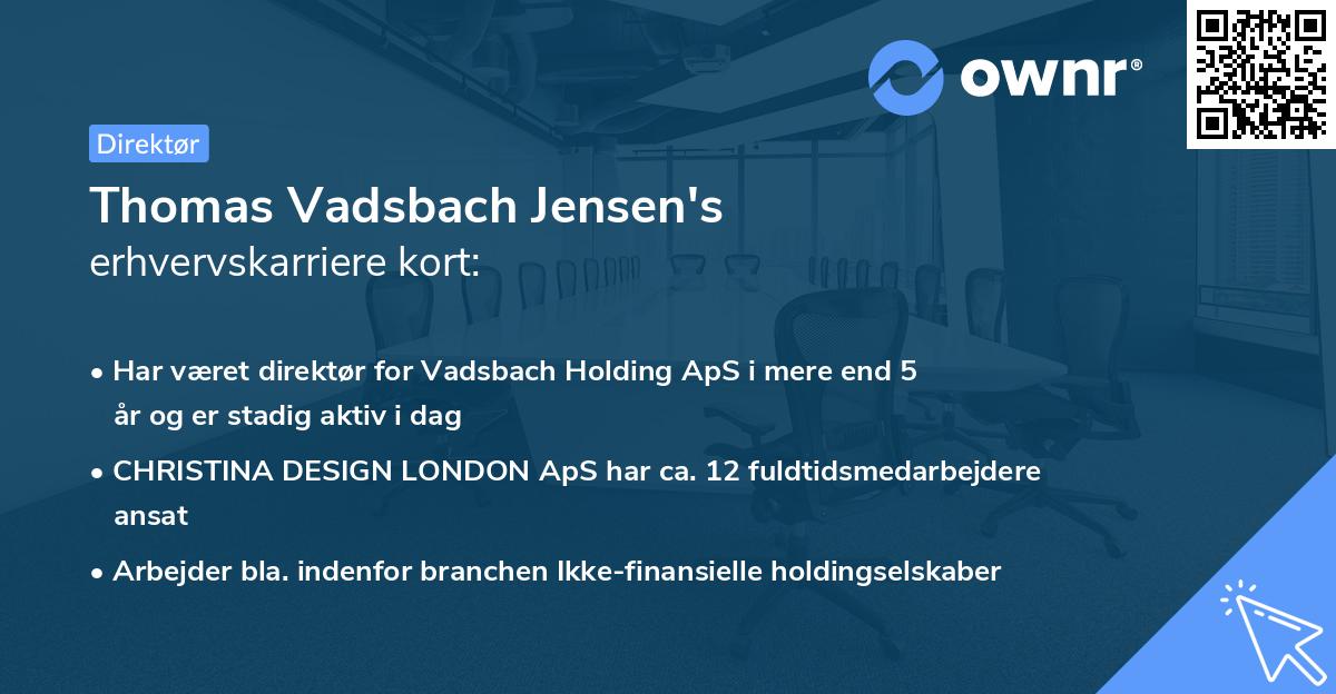 Thomas Vadsbach Jensen's erhvervskarriere kort